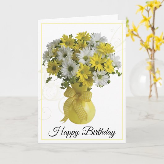 Cartes d'anniversaire - Daisées (Fleur jaune)