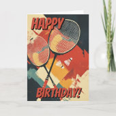 Cartes d'anniversaire de badminton (Devant)