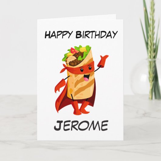 Cartes d'anniversaire de Burrito superhero pour en (Devant)