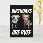 CARTES D'ANNIVERSAIRE DE CHIEN AMUSANT, RUFF (Fleur jaune)