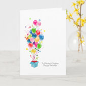 Cartes d'anniversaire de fille, Ballons colorés (Fleur jaune)