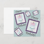 Cartes d'anniversaire de gâteau d'anniversaire (Devant / Derrière)