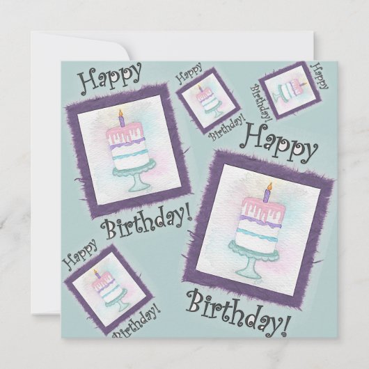Cartes d'anniversaire de gâteau d'anniversaire (Devant)
