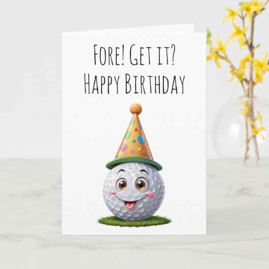 cartes d'anniversaire de golf (Fleur jaune)