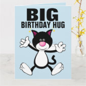 CARTES D'ANNIVERSAIRE DE GRANDE TAILLE CAT HUG 8X1 (Fleur jaune)
