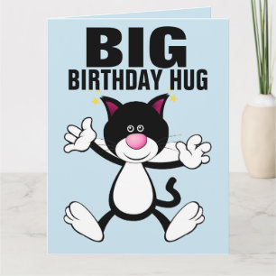 CARTES D'ANNIVERSAIRE DE GRANDE TAILLE CAT HUG 8X1