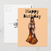 Cartes d'anniversaire de la danseuse du ventre (Devant / Derrière)