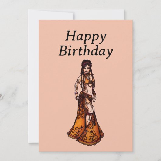 Cartes d'anniversaire de la danseuse du ventre (Devant)