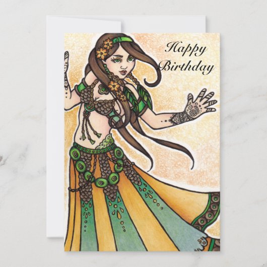 Cartes d'anniversaire de la danseuse du ventre (Devant)