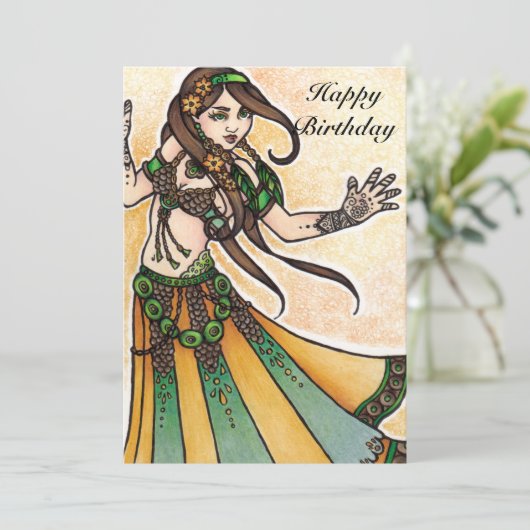 Cartes d'anniversaire de la danseuse du ventre (Debout devant)