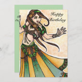 Cartes d'anniversaire de la danseuse du ventre (Devant / Derrière)