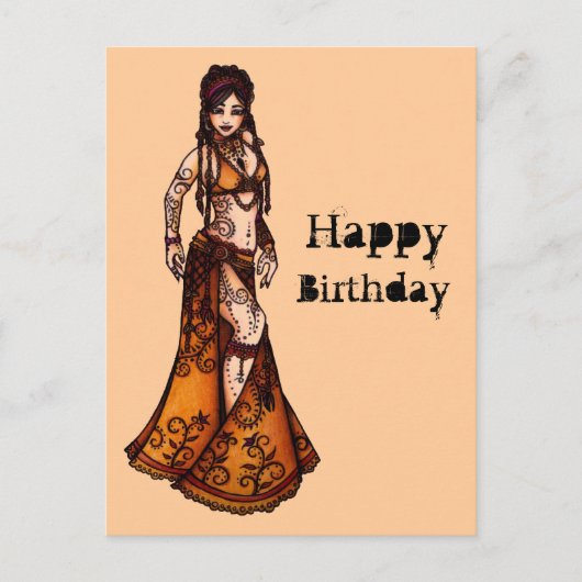 Cartes d'anniversaire de la danseuse du ventre (Devant)