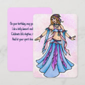 Cartes d'anniversaire de la danseuse du ventre (Devant / Derrière)