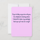 Cartes d'anniversaire de la danseuse du ventre (Dos)