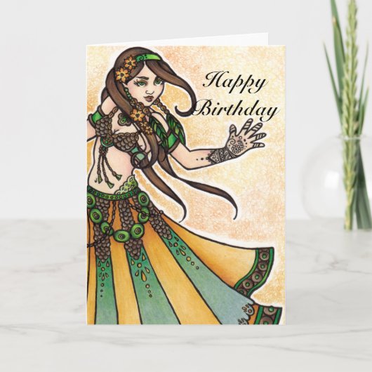Cartes d'anniversaire de la danseuse du ventre (Devant)