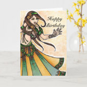Cartes d'anniversaire de la danseuse du ventre (Fleur jaune)