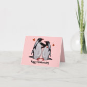 Cartes d'anniversaire de l'amour des pingouins (Devant)