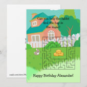 Cartes d'anniversaire de lapin et foin pour enfant (Devant / Derrière)