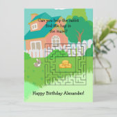 Cartes d'anniversaire de lapin et foin pour enfant (Debout devant)