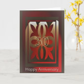 Cartes d'anniversaire de l'employé 30 ans Rouge et (Fleur jaune)