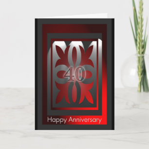Cartes d'anniversaire de l'employé 40 ans rouge et