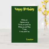 Cartes d'anniversaire de l'enseignant (Fleur jaune)