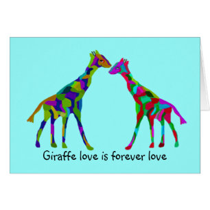 Cartes d'anniversaire de Luv de girafe