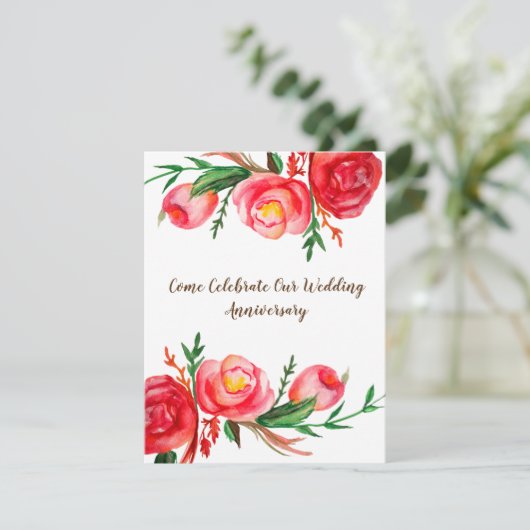 Cartes d'anniversaire de mariage rustiques avec ar (Debout devant)