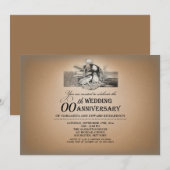Cartes d'anniversaire de mariage vintage typograph (Devant / Derrière)