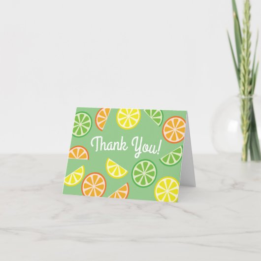 Cartes d'anniversaire de Merci de fruit de tranche (Devant)