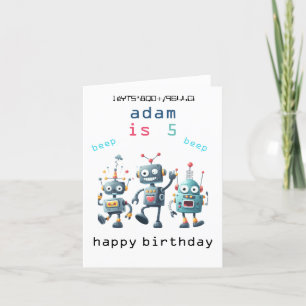 Cartes d'anniversaire de Robot rétro vintage fou d