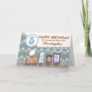 Cartes d'anniversaire de train à vapeur pour garço