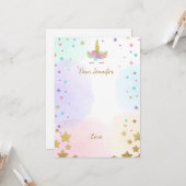 Cartes d'anniversaire de Unicorn Time Capsule Girl (Devant/Arrière en situation)