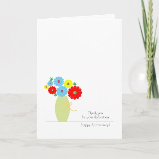 Cartes d'anniversaire des employés, Fleurs colorée (Devant)