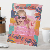 Cartes d'anniversaire d'été tropicales et panneau (In SItu)