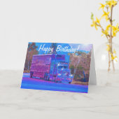 Cartes d'anniversaire drôles de camionneur de (Fleur jaune)