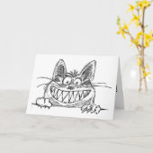 CARTES D'ANNIVERSAIRE DRÔLES DE CHAT (Fleur jaune)