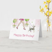 Cartes d'anniversaire du chien de race chinoise (Fleur jaune)
