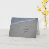 Cartes d'anniversaire du coeur dans le sable de la (Fleur jaune)