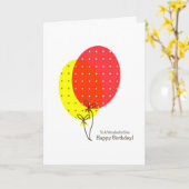 Cartes D'Anniversaire Du Fils, Gros Ballons Coloré (Fleur jaune)