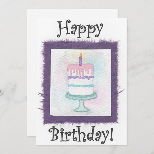 Cartes d'anniversaire du gâteau (Devant / Derrière)