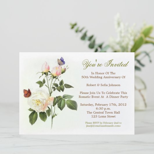 Cartes d'anniversaire élégantes avec des roses bla (Debout devant)