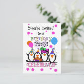 Cartes d'anniversaire et invitations pour des ping (Debout devant)