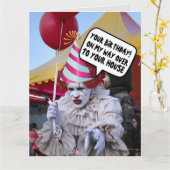CARTES D'ANNIVERSAIRE FUNNY SCARY EVIL CLOWN (Fleur jaune)