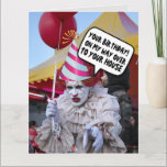 CARTES D'ANNIVERSAIRE FUNNY SCARY EVIL CLOWN<br><div class="desc">CARTE DE FIN D'ANNIVERSAIRE DE NUIT DE SCARY</div>