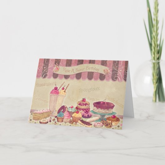 Cartes D'Anniversaire Gâteaux Et Sucres (Devant)