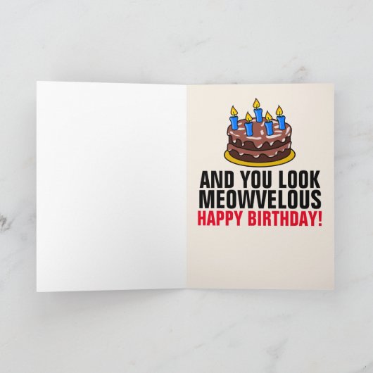 CARTES D'ANNIVERSAIRE GINGER RED CHAT (Intérieur)