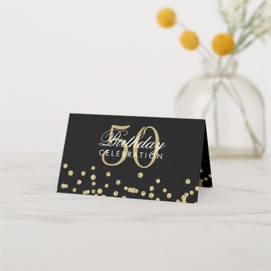 Cartes d'Anniversaire Gold Parties scintillant Con (Dos)