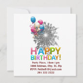 Cartes d'anniversaire Invitation Ballons (Dos)