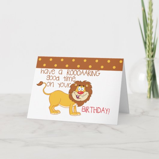Cartes d'Anniversaire Jolies Enfants Lion (Devant)